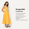 AEWM26775M26 Amazon Essentials Women's Midi Dress, Size L - Gold/Yellow New