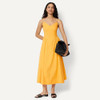 AEWM26775M26 Amazon Essentials Women's Midi Dress, Size L - Gold/Yellow New