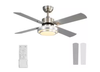 FINXIN 52" INTEGRATED LED CEILING FAN 4-BLADES REMOTE CONTROL - BRUSHED NICKEL New