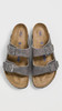 BIRKENSTOCK ARIZONA SOFT FOOTBED UNISEX SANDALS SIZE: MEN 7 - IRON OILED LEATHER