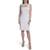 HD5BKC6Y HALSTON H Women's Sleeveless Open Neckline Scuba Dress, Cream, 14