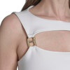 HD5BKC6Y HALSTON H Women's Sleeveless Open Neckline Scuba Dress, Cream, 14