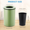 Garvee 10.6 Gallon Open Top Stainless Steel Trash Can with Inner Bucket Green