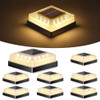BRIGHTEVER 3.5X3.5 4X4 SOLAR POST CAP LIGHT OUTDOOR 8-PACK BLACK