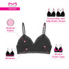 MAIDENFORM WOMEN'S M LACE TRIM TRIANGLE BRALETTE PULLOVER 2XL BLACK New