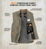 6520 Legendary Whitetails Mens CCW Canvas Water Resistant Vest Army XL