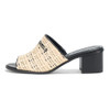 KL154474 KARL LAGERFELD WOMEN'S HARFORD HEELED SANDAL MULE, SIZE 10, NAT/BLK