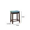 Linon Claridge Backless Counter Stool Blue Faux Leather Wood Frame Brown New