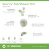 SYMMONS SOLARITY HYDROMERSION SINGLE HANDLE TUB AND SHOWER FAUCET TRIM - NICKEL