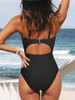 ASL0311EA CUPSHE Women's One Piece Swimsuit Plunge V Cutout Bathing Suit M Black