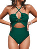 CUPSHE Women's One Piece Swimsuit Plunge V Cutout Bathing Suit, M