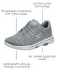 15905 SKECHERS WOMEN'S GO WALK 5 TRUE AIR-COOLED GOGA MAT SIZE 10.5 GRAY