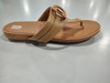 FITFLOP GRACIE RUBBER-BUCKLE LEATHER TOE-POST WOMEN'S SANDALS - 8.5 - LATTE TAN