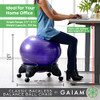 GAIAM CLASSIC BACKLESS BALANCE BALL CHAIR | 52CM ANTI-BURST, PUMP - CHARCOAL
