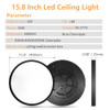 OFFIY 4PK 15.8 INCH BLACK LED FLUSH MOUNT Ceiling Light 32W 3480LM - BLACK