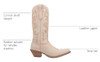 B0CBX9KRGQ Dingo Womens Out West Embroidered Snip Toe Pull On, Size 7, Beige New