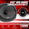 DS18 PRO-ZXI694BM 6X9" PRO AUDIO MID-RANGE LOUDSPEAKER BULLET 600 WATTS - BLACK