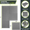 ProsourceFit Exercise Puzzle Mat, EVA Interlocking Foam Mat, B00K2TWXD6 - Grey New