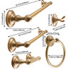 SENTO ROBIKI Gold Bathroom Accessories Set (5-Piece, Satin Brass) - B08LDNWV6N