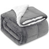 HBlife Sherpa Fleece Weighted Blanket Oeko-Tex 25 lbs 80X87 Inches - Grey