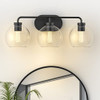 Bathroom Vanity Light 3 Lights 24" Black Farmhouse Vanity Wall Sconce Fixtures