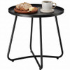 DANPINERA OUTDOOR SIDE TABLES, WEATHER RESISTANT STEEL, SMALL END TABLE BLACK