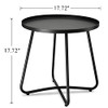 DANPINERA OUTDOOR SIDE TABLES, WEATHER RESISTANT STEEL, SMALL END TABLE BLACK