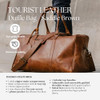 HIDES 50L Tourist Leather Duffle Bag Handcrafted Companion (Saddle Brown) New