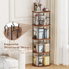 VYRIVA 4 TIER ROTATING BOOKSHELF TOWER 360° DISPLAY ROUND FSJ01ABL - BROWN New