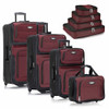 Travel Select Amsterdam Expandable Rolling Upright 8PC SET TS6950R - Burgundy New