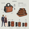 Travel Select Amsterdam Expandable Rolling Upright 8PC SET TS6950R - Burgundy New
