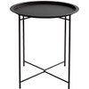 HollyHOME Folding Tray Metal Side Table - B07M84QMYN - Frosted Black