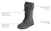 POLAR Womens Faux Fur Warm Thermal Outdoor Walking Snow Calf Boots YC0613 - Grey
