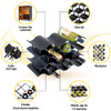 Bariboo Wave Wine Bottle Holder Premium Plastic Countertop Wine Rack XL - Black