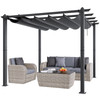 VEVOR 10'X10' OUTDOOR RETRACTABLE PERGOLA CANOPY, ALUMINUM PERGOLA - GRAY