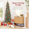 Best Choice Products 6ft Pre-lit Pencil Christmas Tree, Flocked & Frosted