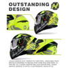 HAX HELMETS HAX FULL FACE MOTORCYCLE REAR WING- SIZE: S - IMPULSE DEVOUR YELLOW New