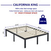 ZIYOO CALIFORNIA KING BED FRAME 14 INCHES TALL 3 INCHES WIDE WOOD SLATS - BLACK