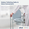 Drive Medical Folding Steel Commode Chair 3-in-1 Portable Toilet - Grey New