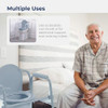 Drive Medical Folding Steel Commode Chair 3-in-1 Portable Toilet - Grey New