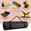 JESSICA SIMPSON YOGA MAT EXTRA THICK PILATES MAT WITH CARRYING STRAP LEOPARD New