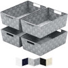 Woven Storage Baskets Organizing 4 Fabric Empty Organizer Bins 10QT - Dark Grey
