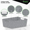 Woven Storage Baskets Organizing 4 Fabric Empty Organizer Bins 10QT - Dark Grey