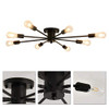 UOFUS 8 Light Semi Flush Mount Ceiling Light Fixtures Modern Chandelier - Black