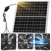 Gulfmew 20W Solar Powered Waterproof Fan Kit, 3 High Speed Exhaust - Green