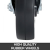 VEVOR 4 PACK 5INCH SCAFFOLDING RUBBER SWIVEL CASTER WHEELS DUAL LOCKING - BLACK