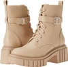 THE DROP WOMEN'S KOI LACE UP PLATFORM COMBAT BOOTS - SIZE: WOMEN 5.5 - SAND