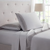 BAMBOO COMFORT LACE CROCHET EMBROIDERY 4 PIECE SHEET SET - QUEEN - SILVER GRAY
