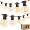 BRIGHTEVER 200FT OUTDOOR STRING LIGHTS DIMMABLE LED OUTSIDE PATIO LIGHTS G40