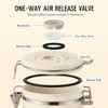 MEGAWISE VC0003 COFFEE CANISTER, AIRTIGHT STAINLESS STEEL, 1.5L - CREAM WHITE New